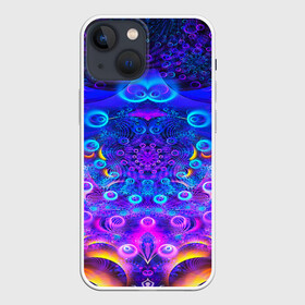 Чехол для iPhone 13 mini с принтом FRACTAL ILLUSION в Кировске,  |  | abstract | abstraction | color | fractal | geometry | paitnt | polygon | polygonal | psy | абстракция | геометрия | краски | неоновые | полигоны | психоделика | фрактал