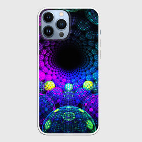 Чехол для iPhone 13 Pro Max с принтом PSY NEON в Кировске,  |  | Тематика изображения на принте: abstract | abstraction | color | fractal | geometry | paitnt | polygon | polygonal | psy | абстракция | геометрия | краски | неоновые | полигоны | психоделика | фрактал