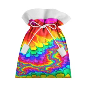 Подарочный 3D мешок с принтом TIE-DYE в Кировске, 100% полиэстер | Размер: 29*39 см | abstract | abstraction | color | fractal | geometry | paitnt | polygon | polygonal | psy | абстракция | геометрия | краски | неоновые | полигоны | психоделика | фрактал