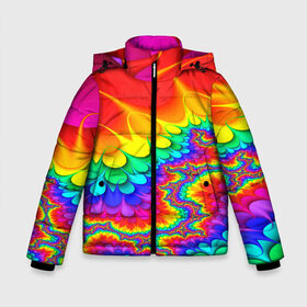 Зимняя куртка для мальчиков 3D с принтом TIE-DYE в Кировске, ткань верха — 100% полиэстер; подклад — 100% полиэстер, утеплитель — 100% полиэстер | длина ниже бедра, удлиненная спинка, воротник стойка и отстегивающийся капюшон. Есть боковые карманы с листочкой на кнопках, утяжки по низу изделия и внутренний карман на молнии. 

Предусмотрены светоотражающий принт на спинке, радужный светоотражающий элемент на пуллере молнии и на резинке для утяжки | abstract | abstraction | color | fractal | geometry | paitnt | polygon | polygonal | psy | абстракция | геометрия | краски | неоновые | полигоны | психоделика | фрактал