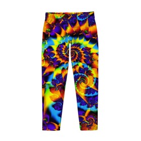 Детские леггинсы 3D с принтом TIE-DYE COLOR в Кировске, полиэстер 85%, спандекс 15% | эластичный пояс, зауженный крой | abstract | abstraction | color | fractal | geometry | paitnt | polygon | polygonal | psy | абстракция | геометрия | краски | неоновые | полигоны | психоделика | фрактал