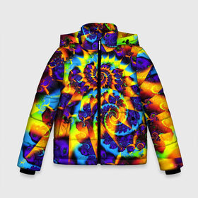 Зимняя куртка для мальчиков 3D с принтом TIE-DYE COLOR в Кировске, ткань верха — 100% полиэстер; подклад — 100% полиэстер, утеплитель — 100% полиэстер | длина ниже бедра, удлиненная спинка, воротник стойка и отстегивающийся капюшон. Есть боковые карманы с листочкой на кнопках, утяжки по низу изделия и внутренний карман на молнии. 

Предусмотрены светоотражающий принт на спинке, радужный светоотражающий элемент на пуллере молнии и на резинке для утяжки | abstract | abstraction | color | fractal | geometry | paitnt | polygon | polygonal | psy | абстракция | геометрия | краски | неоновые | полигоны | психоделика | фрактал