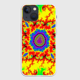 Чехол для iPhone 13 mini с принтом АБСТРАКТНЫЕ РАЗРЫВЫ в Кировске,  |  | abstract | abstraction | color | fractal | geometry | paitnt | polygon | polygonal | psy | абстракция | геометрия | краски | неоновые | полигоны | психоделика | фрактал