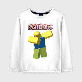 Детский лонгслив хлопок с принтом Roblox Dab в Кировске, 100% хлопок | круглый вырез горловины, полуприлегающий силуэт, длина до линии бедер | game | game roblox | logo roblox | online game | oof roblox dabbing | roblox | roblox dab | roblox noob | игра | игра роблокс | лого роблокс | онлайн игра | онлайн игра роблокс | роблокс | роблокс даб