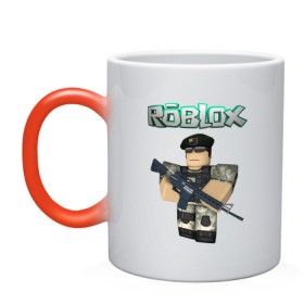 Кружка хамелеон с принтом Roblox Defender в Кировске, керамика | меняет цвет при нагревании, емкость 330 мл | Тематика изображения на принте: 23 февраля | game | game roblox | logo roblox | online game | r | roblox | день защитника | игра | игра роблокс | лого | лого роблокс | логотип | надпись | онлайн игра | онлайн игра роблокс | р | роблокс