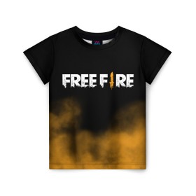 Детская футболка 3D с принтом Free fire в Кировске, 100% гипоаллергенный полиэфир | прямой крой, круглый вырез горловины, длина до линии бедер, чуть спущенное плечо, ткань немного тянется | free fire | freefire | игра free fire | игра фрифаер | фри файр | фрифаер