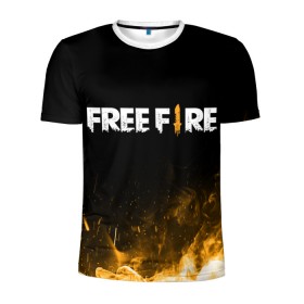 Мужская футболка 3D спортивная с принтом Free Fire в Кировске, 100% полиэстер с улучшенными характеристиками | приталенный силуэт, круглая горловина, широкие плечи, сужается к линии бедра | 