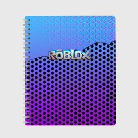 Тетрадь с принтом Roblox Gradient Pattern в Кировске, 100% бумага | 48 листов, плотность листов — 60 г/м2, плотность картонной обложки — 250 г/м2. Листы скреплены сбоку удобной пружинной спиралью. Уголки страниц и обложки скругленные. Цвет линий — светло-серый
 | Тематика изображения на принте: game | game roblox | logo roblox | online game | r | roblox | игра | игра роблокс | лого | лого роблокс | логотип | надпись | онлайн игра | онлайн игра роблокс | роблокс