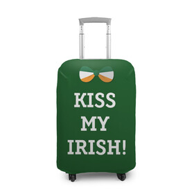 Чехол для чемодана 3D с принтом Kiss my Irish в Кировске, 86% полиэфир, 14% спандекс | двустороннее нанесение принта, прорези для ручек и колес | британия | день святого патрика | золото | ирландия
