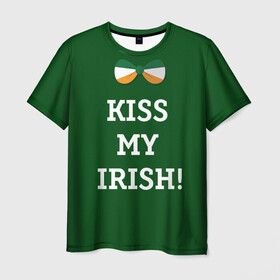 Мужская футболка 3D с принтом Kiss my Irish в Кировске, 100% полиэфир | прямой крой, круглый вырез горловины, длина до линии бедер | британия | день святого патрика | золото | ирландия