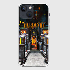 Чехол для iPhone 13 mini с принтом HEROES 3 в Кировске,  |  | angel | armor | artwork | creature | dragon | fantasy | fantasy art | game | griffin | heroes | heroes maps | heroes of might and magic | knight | might and magic | sword | warriors | weapon | wings | герои | к