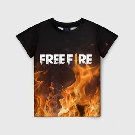 Детская футболка 3D с принтом FREE FIRE в Кировске, 100% гипоаллергенный полиэфир | прямой крой, круглый вырез горловины, длина до линии бедер, чуть спущенное плечо, ткань немного тянется | free fire | freefire | игра free fire | игра фрифаер | фри файр | фрифаер