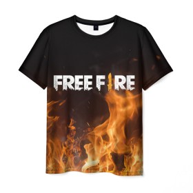 Мужская футболка 3D с принтом FREE FIRE в Кировске, 100% полиэфир | прямой крой, круглый вырез горловины, длина до линии бедер | free fire | freefire | игра free fire | игра фрифаер | фри файр | фрифаер