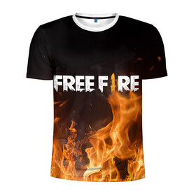 Мужская футболка 3D спортивная с принтом FREE FIRE в Кировске, 100% полиэстер с улучшенными характеристиками | приталенный силуэт, круглая горловина, широкие плечи, сужается к линии бедра | free fire | freefire | игра free fire | игра фрифаер | фри файр | фрифаер