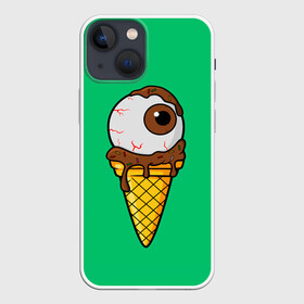 Чехол для iPhone 13 mini с принтом Мороженое с глазом в Кировске,  |  | eye | eyes | ice cream | глаз | глаза | глазик | мороженое | морожко | рожок