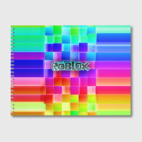 Альбом для рисования с принтом Роблокс в Кировске, 100% бумага
 | матовая бумага, плотность 200 мг. | roblox | бро | геометрия | игры | квадраты | кубизм | кубы | линии | нуб | про | радуга | роблокс | человечки