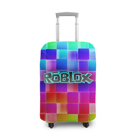 Чехол для чемодана 3D с принтом Роблокс в Кировске, 86% полиэфир, 14% спандекс | двустороннее нанесение принта, прорези для ручек и колес | roblox | бро | геометрия | игры | квадраты | кубизм | кубы | линии | нуб | про | радуга | роблокс | человечки