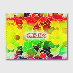 Альбом для рисования с принтом Роблокс в Кировске, 100% бумага
 | матовая бумага, плотность 200 мг. | roblox | бро | геометрия | игры | квадраты | кубизм | кубы | линии | нуб | про | радуга | роблокс | человечки
