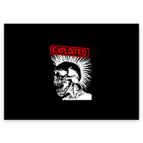 Поздравительная открытка с принтом The Exploited в Кировске, 100% бумага | плотность бумаги 280 г/м2, матовая, на обратной стороне линовка и место для марки
 | Тематика изображения на принте: punks | punks not dead | the exploited | панк не сдох | панки | уоти | череп | эксплоитед