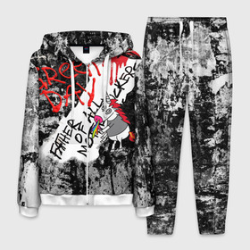 Мужской костюм 3D с принтом Green Day - Father of All MF в Кировске, 100% полиэстер | Манжеты и пояс оформлены тканевой резинкой, двухслойный капюшон со шнурком для регулировки, карманы спереди | Тематика изображения на принте: day | green | music | punk | rock | альбом | музыка | обложка | панк | рок