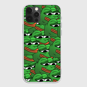 Чехол для iPhone 12 Pro с принтом Pepe The Frog в Кировске, силикон | область печати: задняя сторона чехла, без боковых панелей | frog | meme | memes | pepe | pepe the frog | грустная жабка | лягушка | лягушонок пепе | мем | мемы