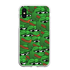 Чехол для iPhone XS Max матовый с принтом Pepe The Frog в Кировске, Силикон | Область печати: задняя сторона чехла, без боковых панелей | frog | meme | memes | pepe | pepe the frog | грустная жабка | лягушка | лягушонок пепе | мем | мемы