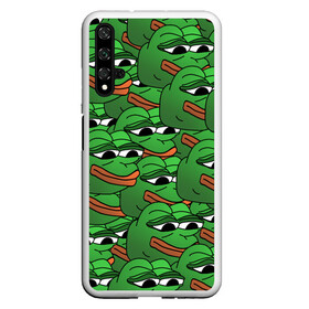 Чехол для Honor 20 с принтом Pepe The Frog в Кировске, Силикон | Область печати: задняя сторона чехла, без боковых панелей | Тематика изображения на принте: frog | meme | memes | pepe | pepe the frog | грустная жабка | лягушка | лягушонок пепе | мем | мемы