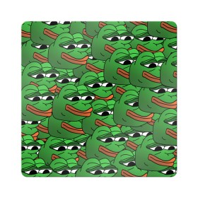 Магнит виниловый Квадрат с принтом Pepe The Frog в Кировске, полимерный материал с магнитным слоем | размер 9*9 см, закругленные углы | frog | meme | memes | pepe | pepe the frog | грустная жабка | лягушка | лягушонок пепе | мем | мемы