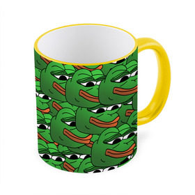 Кружка с полной запечаткой с принтом Pepe The Frog в Кировске, керамика | ёмкость 330 мл | frog | meme | memes | pepe | pepe the frog | грустная жабка | лягушка | лягушонок пепе | мем | мемы