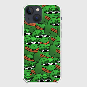 Чехол для iPhone 13 mini с принтом Pepe The Frog в Кировске,  |  | frog | meme | memes | pepe | pepe the frog | грустная жабка | лягушка | лягушонок пепе | мем | мемы