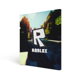 Холст квадратный с принтом ROBLOX в Кировске, 100% ПВХ |  | game | gamer | logo | roblox | игры | логотип | роблокс