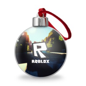 Ёлочный шар с принтом ROBLOX в Кировске, Пластик | Диаметр: 77 мм | Тематика изображения на принте: game | gamer | logo | roblox | игры | логотип | роблокс