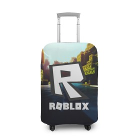 Чехол для чемодана 3D с принтом ROBLOX в Кировске, 86% полиэфир, 14% спандекс | двустороннее нанесение принта, прорези для ручек и колес | game | gamer | logo | roblox | игры | логотип | роблокс