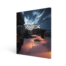 Холст квадратный с принтом ROBLOX в Кировске, 100% ПВХ |  | game | gamer | logo | roblox | игры | логотип | роблокс