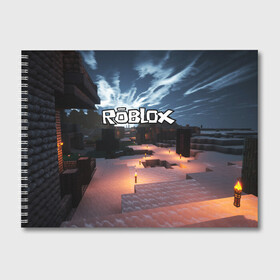Альбом для рисования с принтом ROBLOX в Кировске, 100% бумага
 | матовая бумага, плотность 200 мг. | Тематика изображения на принте: game | gamer | logo | roblox | игры | логотип | роблокс