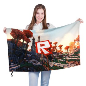 Флаг 3D с принтом ROBLOX GAME в Кировске, 100% полиэстер | плотность ткани — 95 г/м2, размер — 67 х 109 см. Принт наносится с одной стороны | game | gamer | logo | roblox | игры | логотип | роблокс