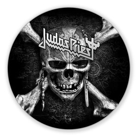 Коврик для мышки круглый с принтом Judas Priest в Кировске, резина и полиэстер | круглая форма, изображение наносится на всю лицевую часть | breaking the law | judas priest | live | painkiller | гленн типтон | грув | метал | роб хэлфорд | рок | тим оуэнс | хард | хеви