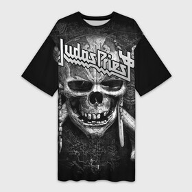 Платье-футболка 3D с принтом Judas Priest в Кировске,  |  | breaking the law | judas priest | live | painkiller | гленн типтон | грув | метал | роб хэлфорд | рок | тим оуэнс | хард | хеви