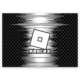 Поздравительная открытка с принтом Roblox. в Кировске, 100% бумага | плотность бумаги 280 г/м2, матовая, на обратной стороне линовка и место для марки
 | game | roblox | блок | игра | игрушка | лего | майнкрафт | персонажи | персонажи из кубиков | роблокс | робот