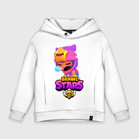 Детское худи Oversize хлопок с принтом BRAWL STARS SANDY в Кировске, френч-терри — 70% хлопок, 30% полиэстер. Мягкий теплый начес внутри —100% хлопок | боковые карманы, эластичные манжеты и нижняя кромка, капюшон на магнитной кнопке | Тематика изображения на принте: 8 bit | 8 бит | bibi | brawl stars | crow | el brown | leon | leon shark | max | mr.p | sally leon | sandy | shark | stars | tara | virus | werewolf | акула | биби | вирус | ворон | леон | оборотень | пингвин