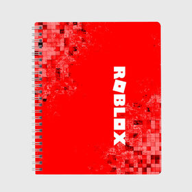 Тетрадь с принтом ROBLOX в Кировске, 100% бумага | 48 листов, плотность листов — 60 г/м2, плотность картонной обложки — 250 г/м2. Листы скреплены сбоку удобной пружинной спиралью. Уголки страниц и обложки скругленные. Цвет линий — светло-серый
 | roblox | игра | компьютерная игра | логотип | онлайн | онлайн игра | роблакс | роблокс