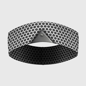 Повязка на голову 3D с принтом Броня металлическая в Кировске,  |  | абстракция | броня | геометрия | железо | кольчуга | конус | круги | линии | металл | полосы | сетка | сталь | текстура | треугольник