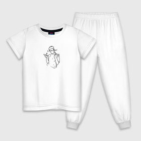 Детская пижама хлопок с принтом Everyday в Кировске, 100% хлопок |  брюки и футболка прямого кроя, без карманов, на брюках мягкая резинка на поясе и по низу штанин
 | Тематика изображения на принте: everyday | you | ежедневность | крутой | минимализм | пацан | показывает | футболка | чб | черно   белая | шапка