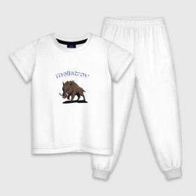 Детская пижама хлопок с принтом Mellstroy, у (синий цвет) в Кировске, 100% хлопок |  брюки и футболка прямого кроя, без карманов, на брюках мягкая резинка на поясе и по низу штанин
 | 