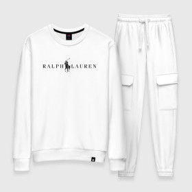 Женский костюм хлопок с принтом Ralph Lauren в Кировске, 100% хлопок | на свитшоте круглая горловина, мягкая резинка по низу. Брюки заужены к низу, на них два вида карманов: два 