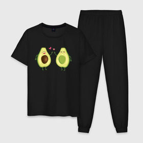 Мужская пижама хлопок с принтом Авокадо. в Кировске, 100% хлопок | брюки и футболка прямого кроя, без карманов, на брюках мягкая резинка на поясе и по низу штанин
 | авокадо | веган | еда блогеров | любовь | мемы | минимализм | прикольные картинки | прикольные надписи | растение | смешное авокадо | фрукт