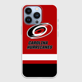 Чехол для iPhone 13 Pro с принтом Каролина Харрикейнз в Кировске,  |  | carolina | carolina hurricanes | hockey | hurricanes | nhl | usa | каролина | каролина харрикейнз | нхл | спорт | сша | харрикейнз | хоккей | шайба