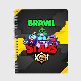 Тетрадь с принтом BRAWL STARS 2020 в Кировске, 100% бумага | 48 листов, плотность листов — 60 г/м2, плотность картонной обложки — 250 г/м2. Листы скреплены сбоку удобной пружинной спиралью. Уголки страниц и обложки скругленные. Цвет линий — светло-серый
 | 8 | 8bit | bit | brawl | brawlstars | crow | leon | leonskin | max | mr p | sally | virus | бит | бравл | звезды | игра | космо | леон | макс | мультик | пламя | робот | старc | старз