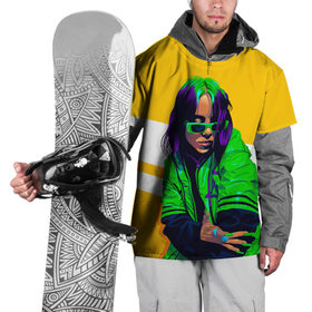 Накидка на куртку 3D с принтом Green Eilish в Кировске, 100% полиэстер |  | bad guy | billie eilish | music | ocean eyes | pop | билли айлиш | билли эйлиш | девушка | музыка