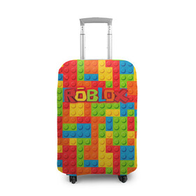 Чехол для чемодана 3D с принтом Роблокс в Кировске, 86% полиэфир, 14% спандекс | двустороннее нанесение принта, прорези для ручек и колес | game | game roblox | logo roblox | online game | r | roblox | игра | игра роблокс | лого | лого роблокс | логотип | надпись | онлайн игра | онлайн игра роблокс | роблокс
